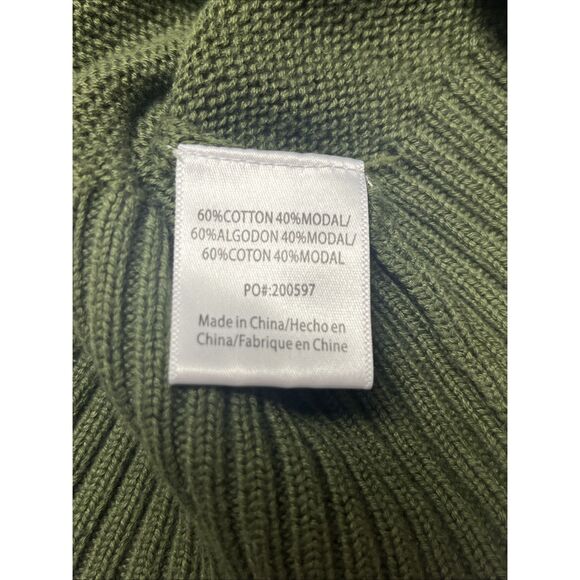 ModCloth Olive Green Knit Puff Short Sleeve Sweater Light Purple Ribbon- Medium - Picture 12 of 13